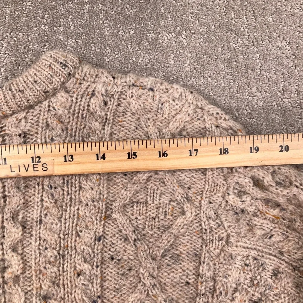 Aran Crafts‎ Ireland Sweater Womens XSmall Oatmeal Fleck Fisherman Donegal Wool